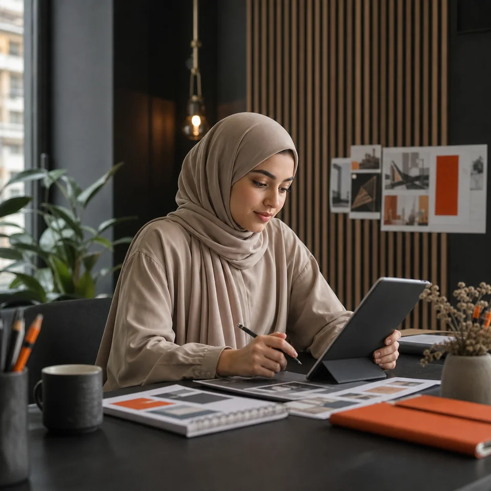 صورة تمثيلية لمسار متدربة تسويق