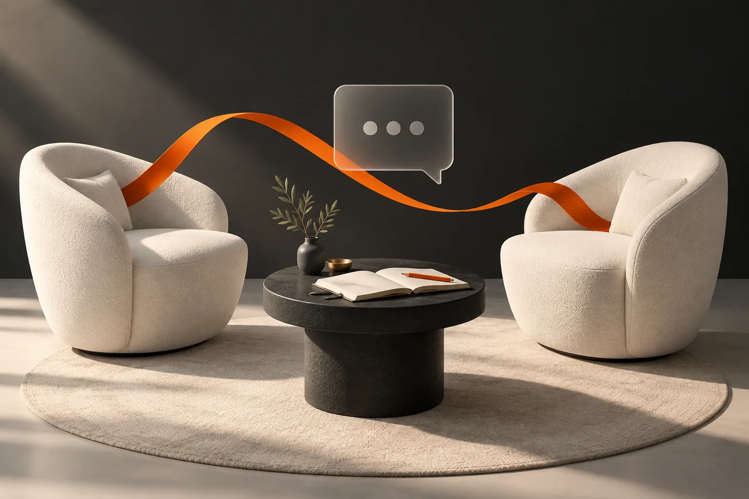 Concept illustration: A space for a focused business conversation