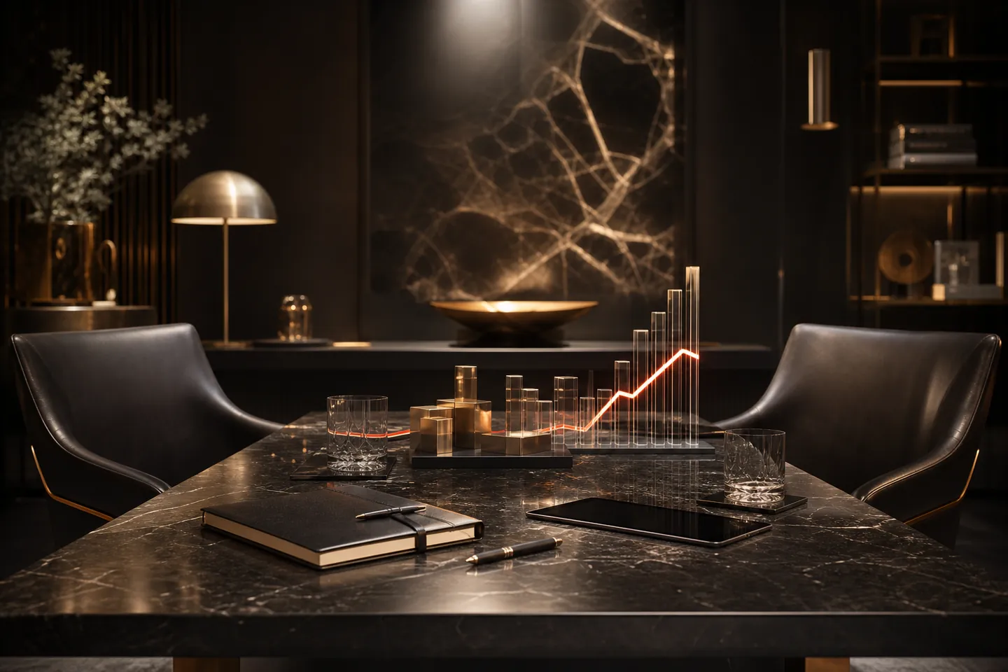 Luxury strategic consultation workspace by Sheen Marketing