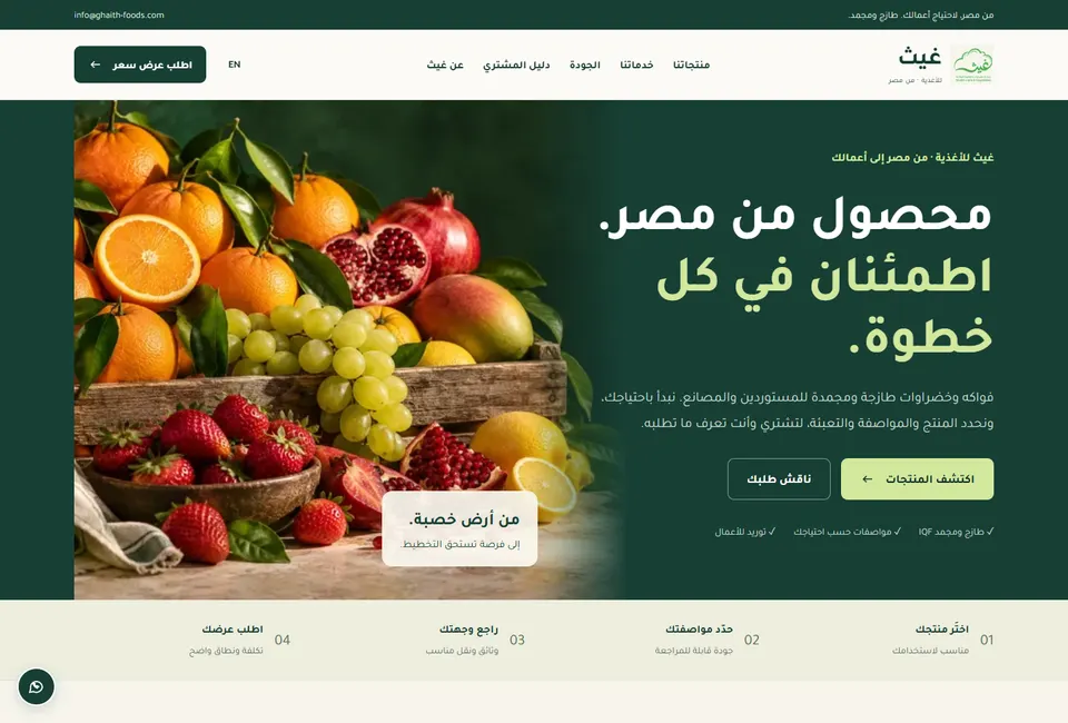 Public homepage of Ghaith Foods
